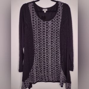 NWT Avenue Women's Black/Tunic Ellery Top Size 22/24